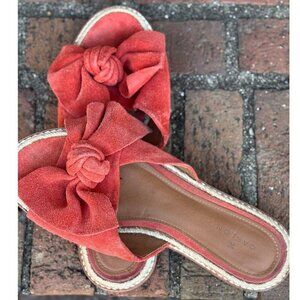 Caslon Coral Suede Bow Slide Sandals Size 8